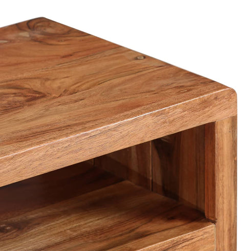 Swen Studio -  TV Cabinet Solid Acacia Wood with Carved Doors 117x30x40 cm